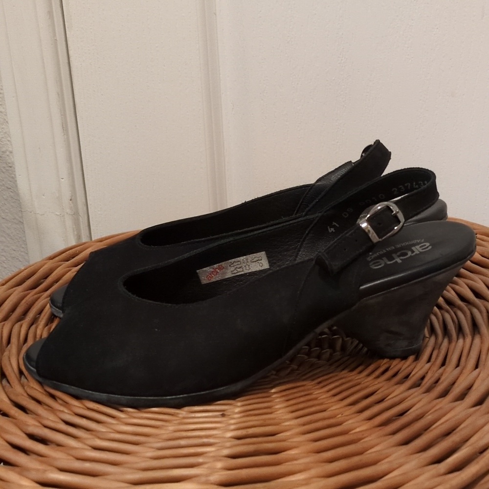 Arche Black Leather Slingback Sandals EU 41 / US 10 - Picture 7 of 7